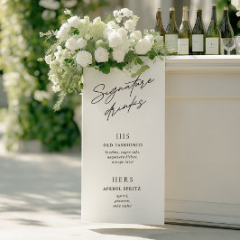 Lona La firma bebe el menú Minimalista de la barra en b