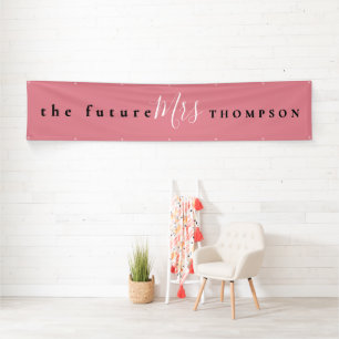 Lona La futura Sra nombre Black White Script Dusty Pink