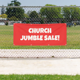 Lona ¡La Iglesia Jumble Sale! Banner brillante
