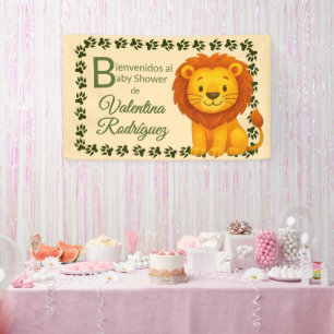Lona La Jungla ruge de ternura Baby Shower Safari Claro