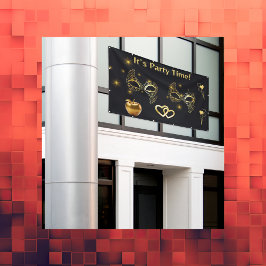 Lona La mascarada de oro es el momento Fiesta |