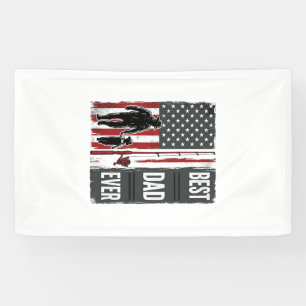 Lona La mejor bandera de pesca para papá diseño vectori