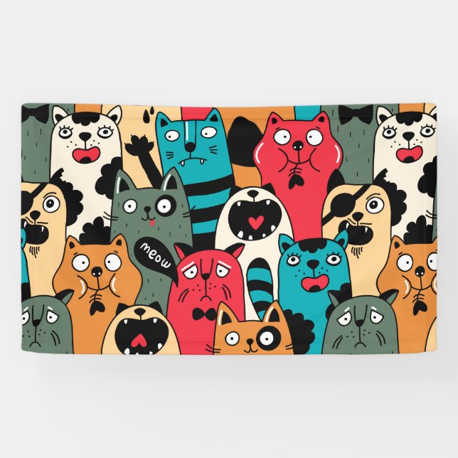 Lona La multitud de gatos (Horizontal)