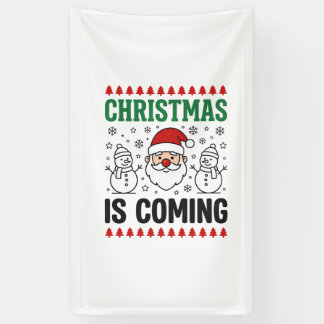 Lona La Navidad Está Llegando Diseño de Santa Claus Mue