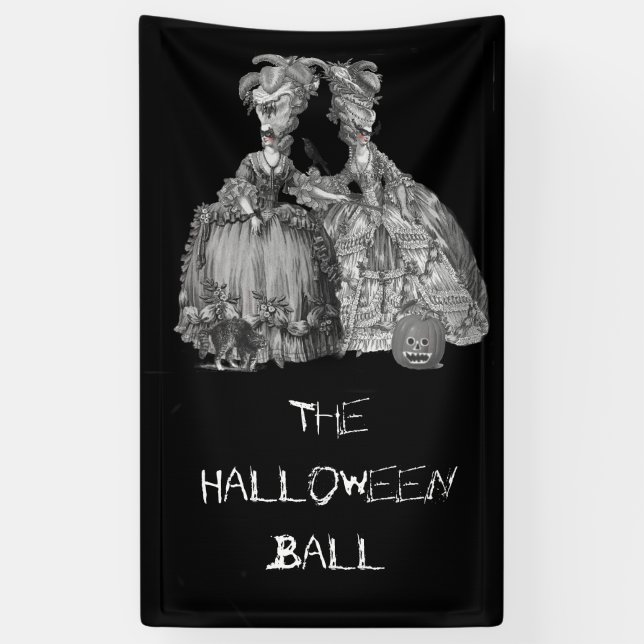 Lona La pelota de Halloween (de negro) (Vertical)