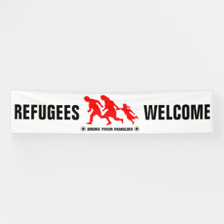 Lona La recepción de los refugiados trae a su familia