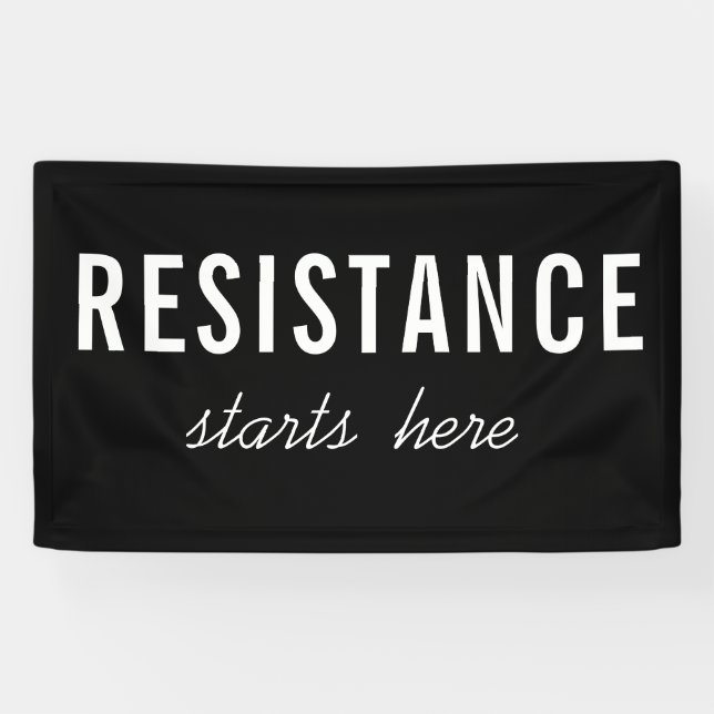 Lona La resistencia empieza aquí Marcha de Protesta Pol (Horizontal)