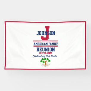 Lona La reunión de familia de América roja, blanco,