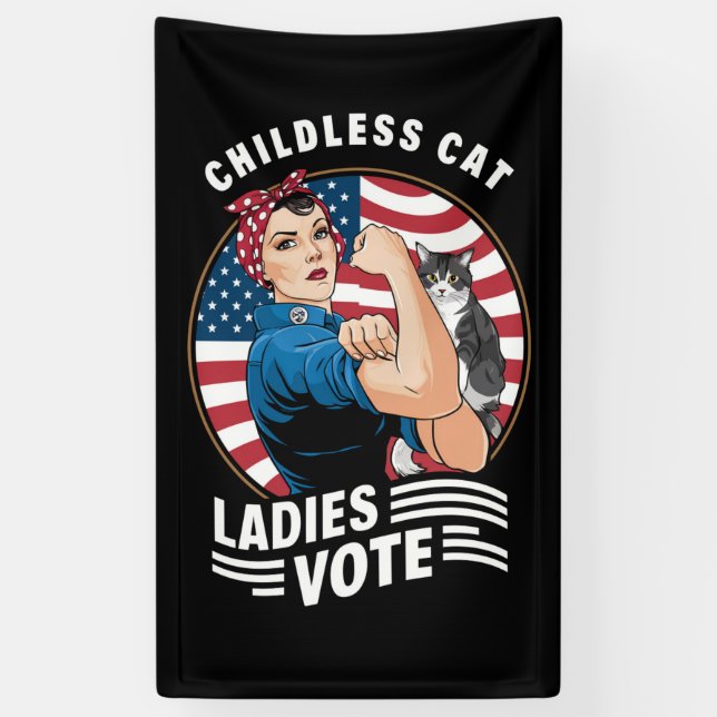Lona La señorita Gato Infantil Vota A Rosie The Rivete (Vertical)