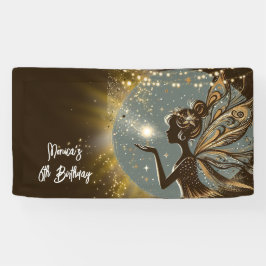 Lona La silueta de Magic Fairy en el cumpleaños de los 