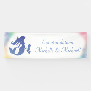 Lona La sirena Baby Shower bajo el mar