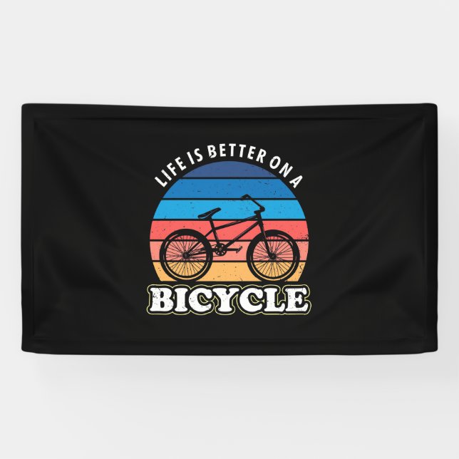 Lona La Vida Es Mejor En Bicicleta (Horizontal)