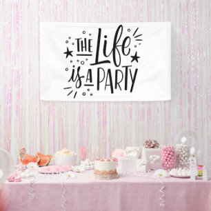 Lona La vida es un Fiesta - alegre cita de celebración