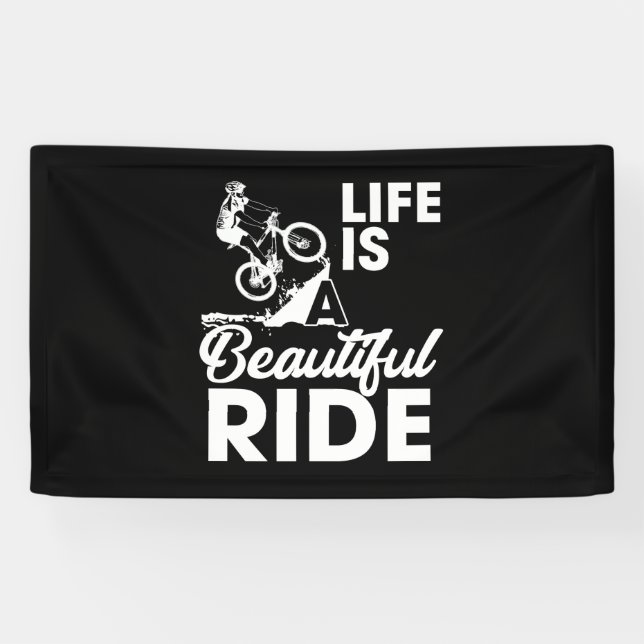 Lona La Vida Es Una Bella Bicicleta De Viaje (Horizontal)
