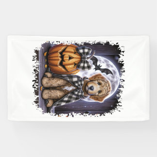 Lona Labradoodle perro Halloween cuadrado