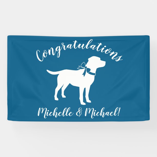 Lona Labrador Dog Baby Shower Blue Boy Lab (Horizontal)