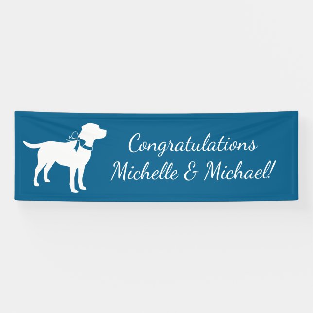 Lona Labrador Dog Baby Shower Blue Boy Lab (Horizontal)