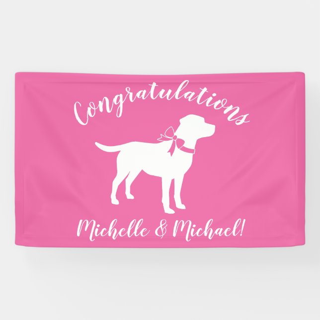 Lona Labrador Dog Baby Shower Pink Chica Lab (Horizontal)