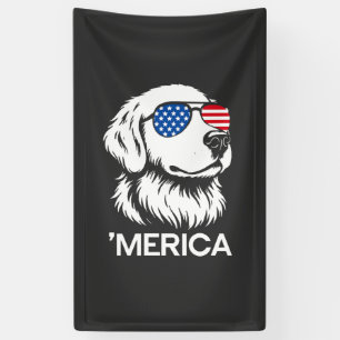Lona Labrador Patriótico Bandera Americana Cuatro de Ju