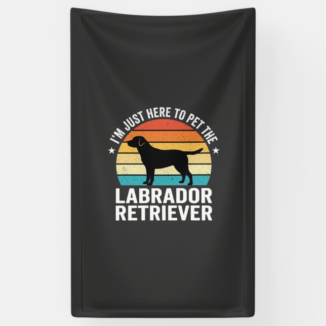 Lona Labrador Retriever Perro Retro Acariciando (Vertical)