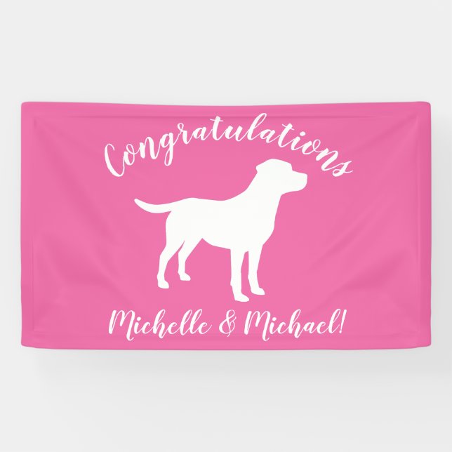 Lona Labrador Theme Dog Baby Shower Pink Lab (Horizontal)