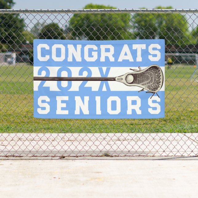 Lona Lacrosse Senior Night Light-Blue Banner (In situ)