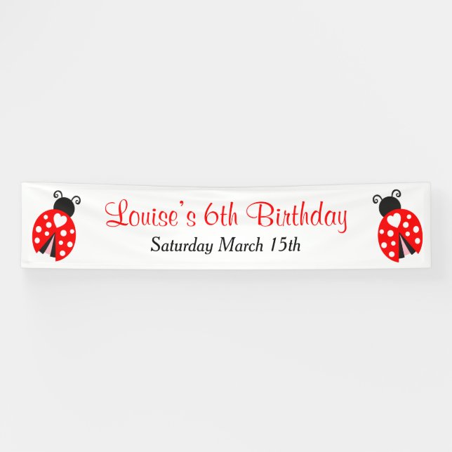 Lona Ladybug Ladybird Birthday (Horizontal)
