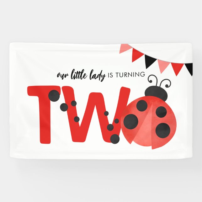 Lona Ladybug "Little Lady is Two" 2nd Birthday (Horizontal)