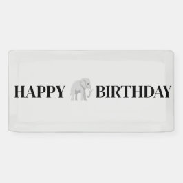 Lona Large Elephant Happy Birthday Banner