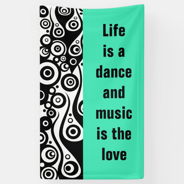 Lona Las llamas del tatuaje y los círculos negros + tu  (Vertical)