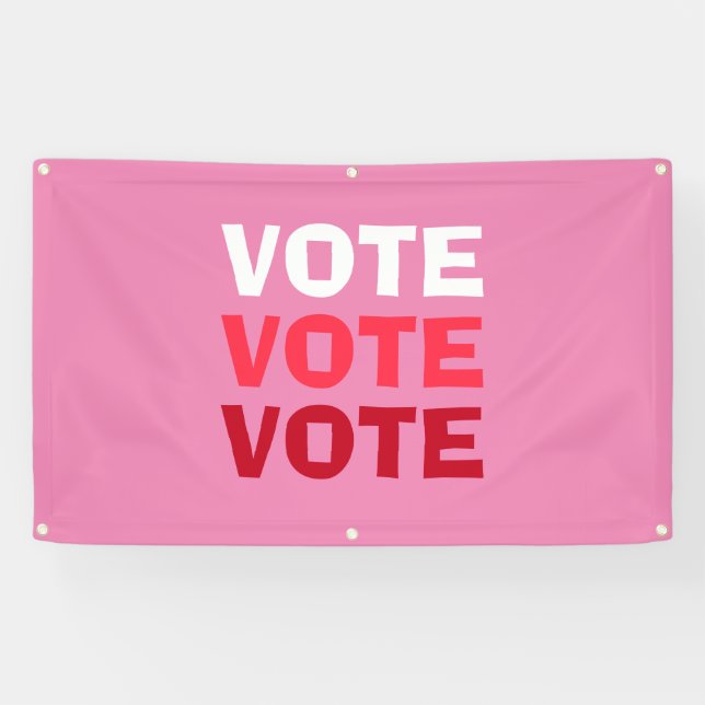Lona Las mujeres votan campaña electoral política rosa (Horizontal)