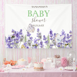 Lona Lavander Butterflies Baby Shower botánico