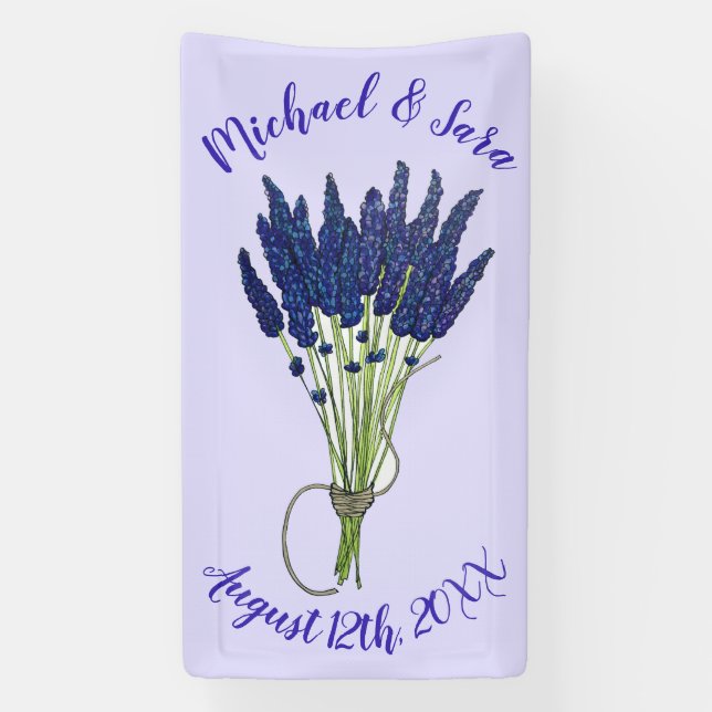 Lona Lavender Bunch Garden Fiesta Boda ducha de novia (Vertical)