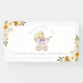 Lona Lavender Carriage Welcome Banner | Baby Shower