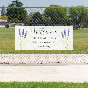 Lona Lavender Flores Púrpura Boda Rústica Elegante