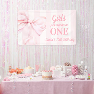 Lona Lazos de Rosa Cumpleaños Número Uno