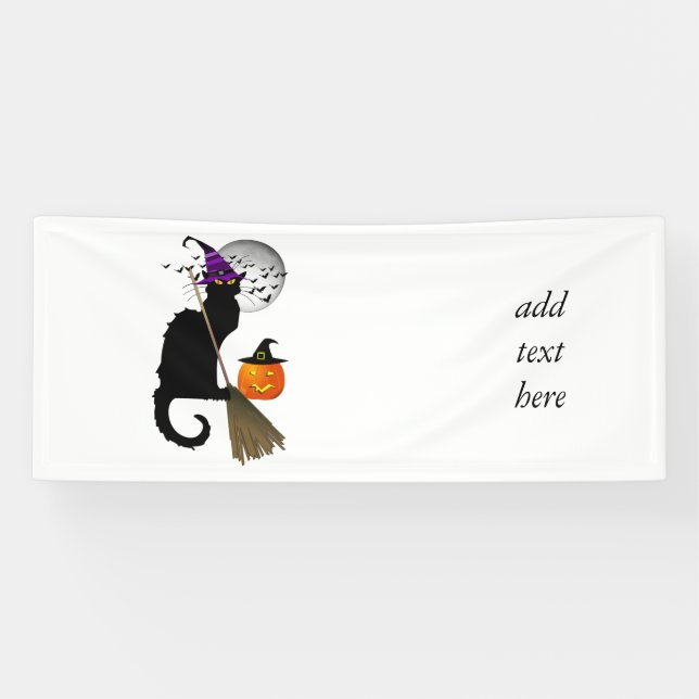 Lona Le Chat Noir - Gato de bruja de Halloween (Horizontal)