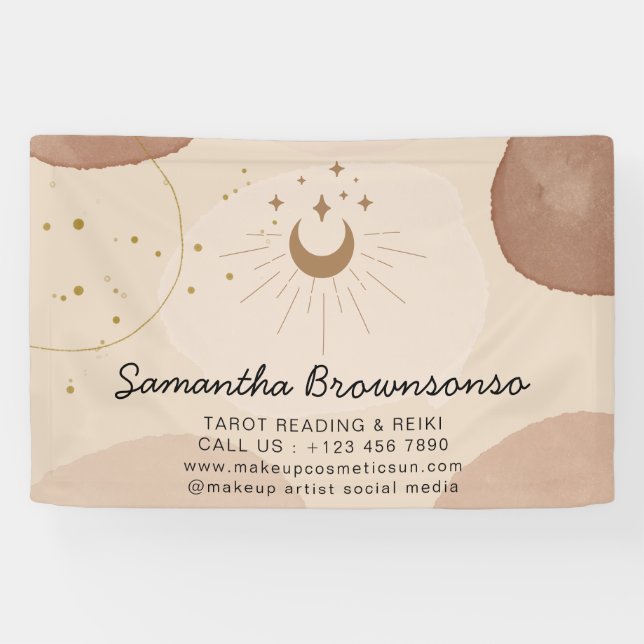 Lona LECTURA DE TAROT Y Tono terrestre neutro REIKI (Horizontal)