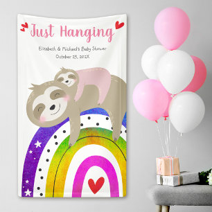 Lona Lemas ricas Boho Rainbow Pink Baby Shower