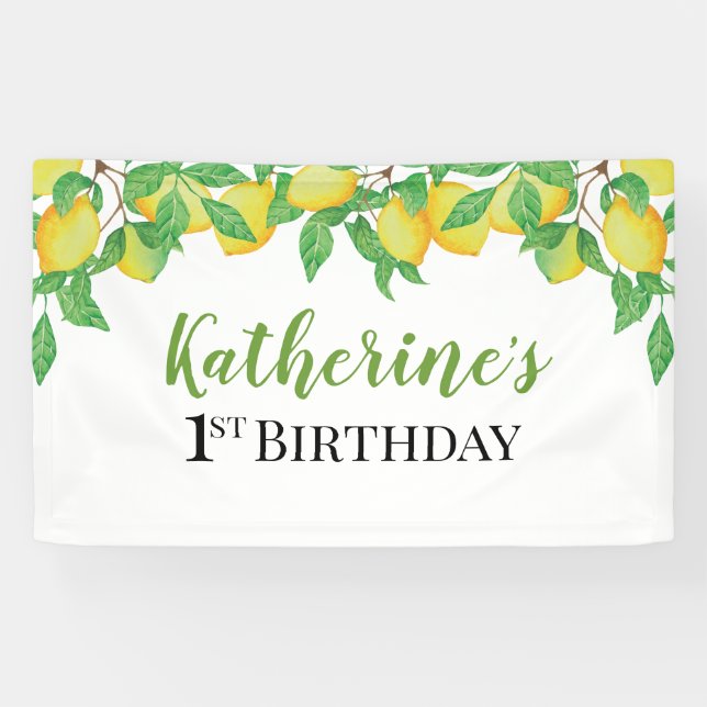 Lona Lemon Birthday Personalized banner (Horizontal)