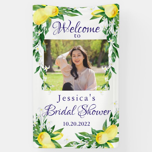 Lona Lemon Blossom Green PHOTO Bridal Shower (Vertical)