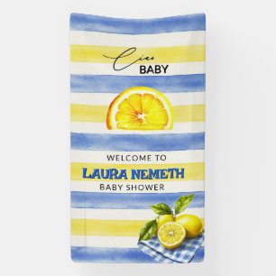 Lona Lemon Ciao Baby Azul Amarillo Raya Bienvenida 