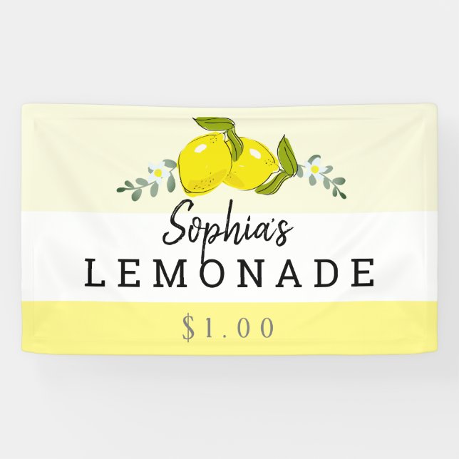Lona Lemon Citrus Floral Lemonade Stand Kids (Horizontal)