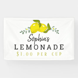 Lona Lemon Citrus Floral Lemonade Stand Niños Blancos