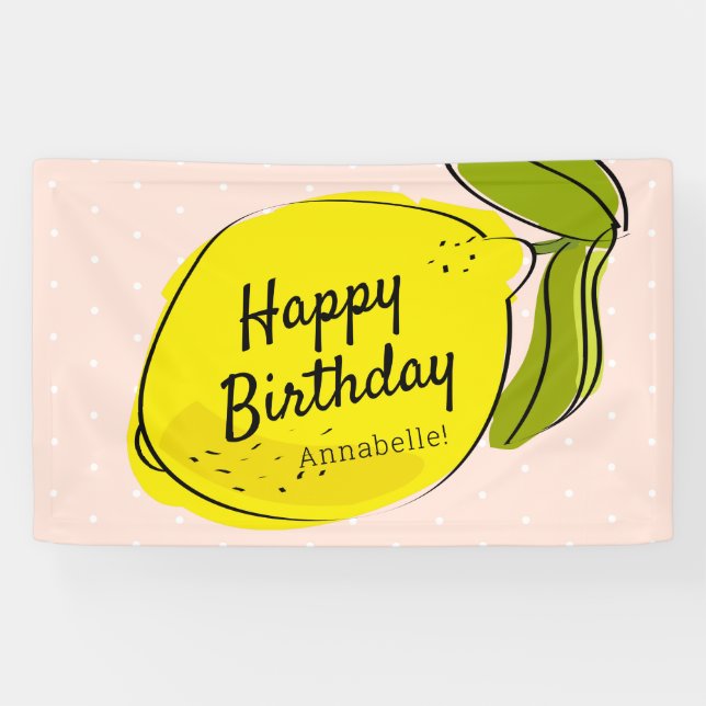 Lona Lemon Citrus Pink Birthday (Horizontal)