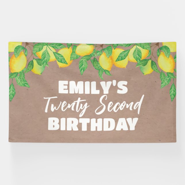 Lona Lemon craft Birthday party banner (Horizontal)