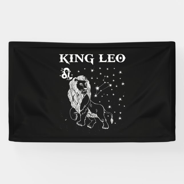 Lona Leo Regalos de Cumpleaños - Rey Leo Zodiac (Horizontal)