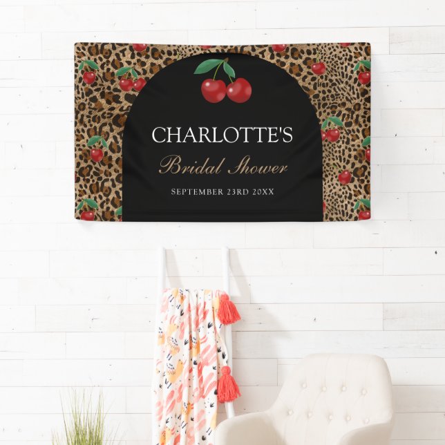 Lona Leopard Cheetah Animal Print Cherry Bridal Shower (In situ)