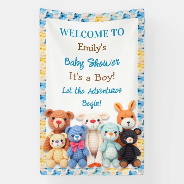 Lona Let the Adventures Begin | Boy's Baby Shower (Vertical)