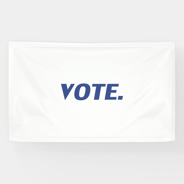 Lona Letras azules de "Vote", fondo blanco (Horizontal)